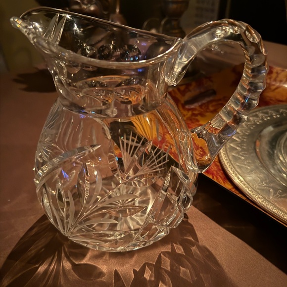 VTG American brilliant. Cut crystal pitcher art deco